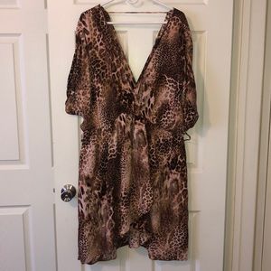 Torrid Leopard ruffle blouse size 4